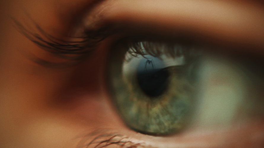コンタクトレンズを装着した眼の画像